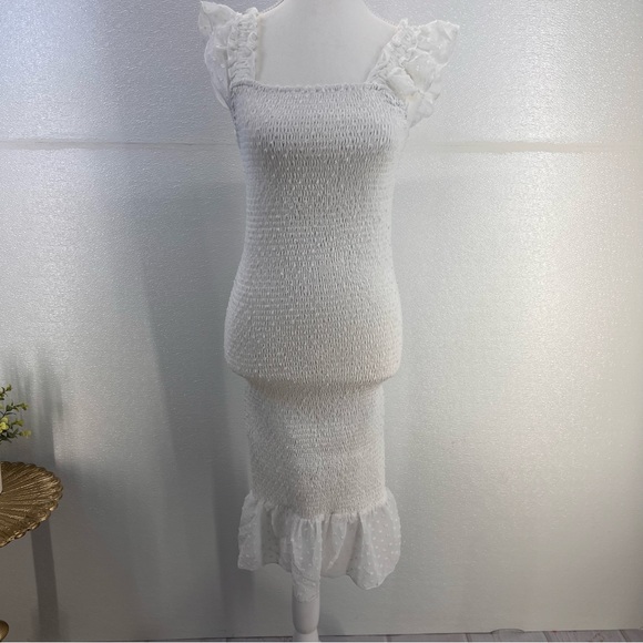 NWT Midi Dresses for Women - Backless Dress Square Neck Stretchy Ruched Fabric S - Picture 6 of 17